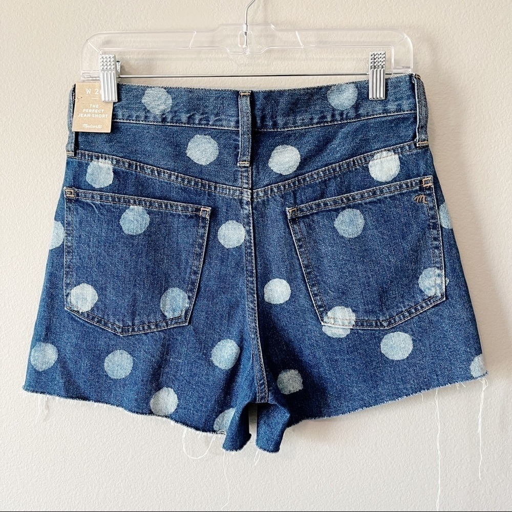 Madewell NWT The Perfect Vintage Jean Short: Polka Dot Edition Size 26 Highrise - Picture 9 of 16